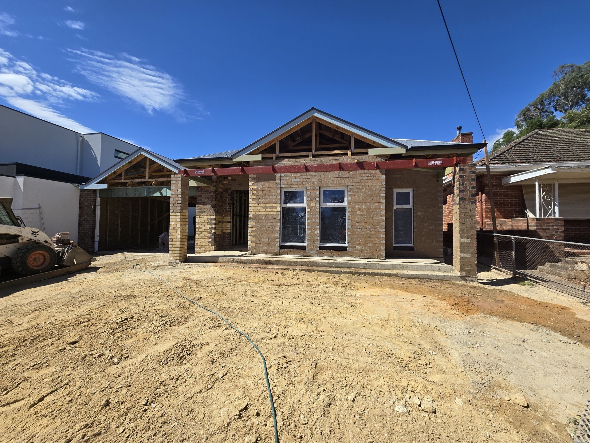 Construction phase - brick and render build in progress
